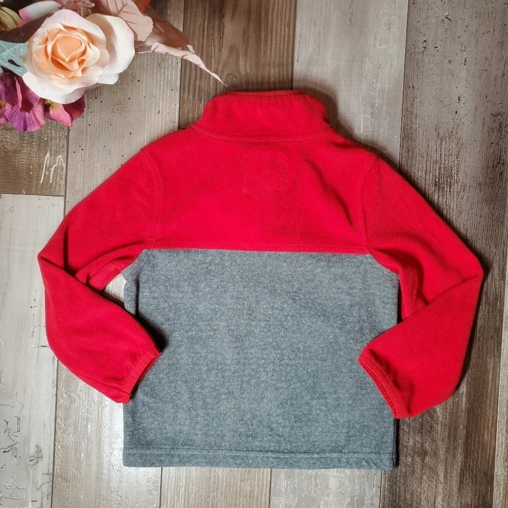 OshKosh B'gosh Red and Gray Microfleece Half Zip Pullover Size 3T Toddler Boy